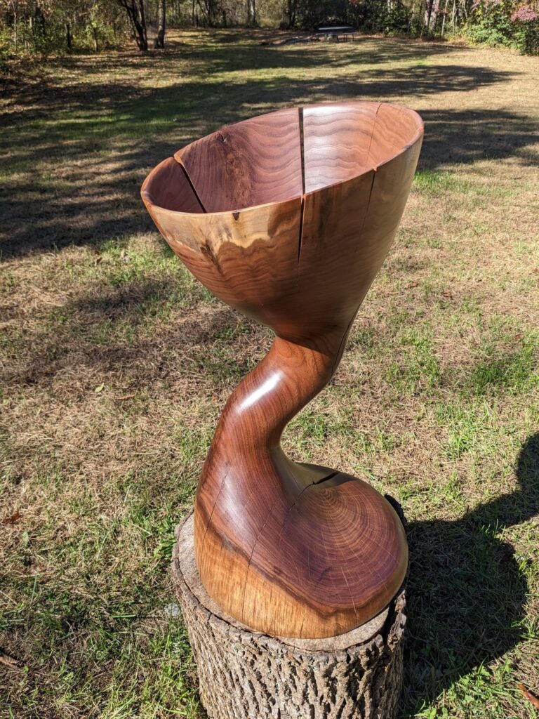 Just spent my last 3 years worth of Fall and Spring downtime carving a wooden wormhole from a single log. The concept just excites the heck out of me.