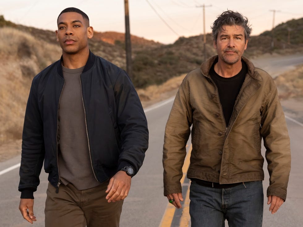 aaron pierre with kyle chandler in lanterns on hbo﻿