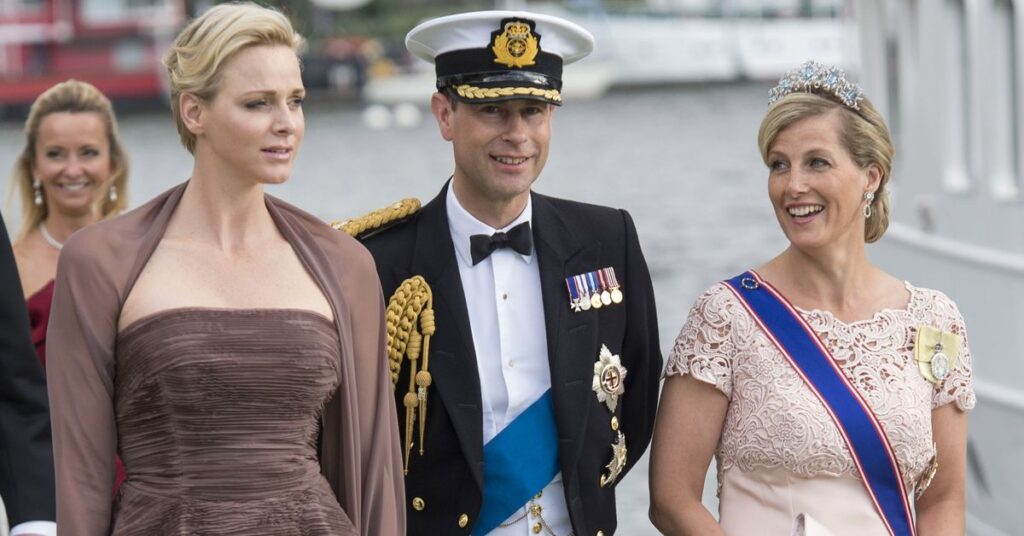 prince albert and princess charlene welcome duke and duchess of edinburgh to monaco