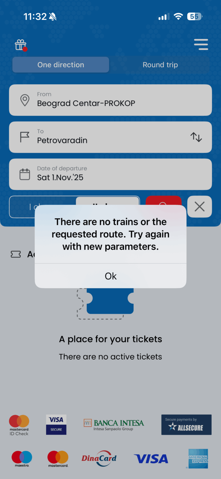 Canceled trains