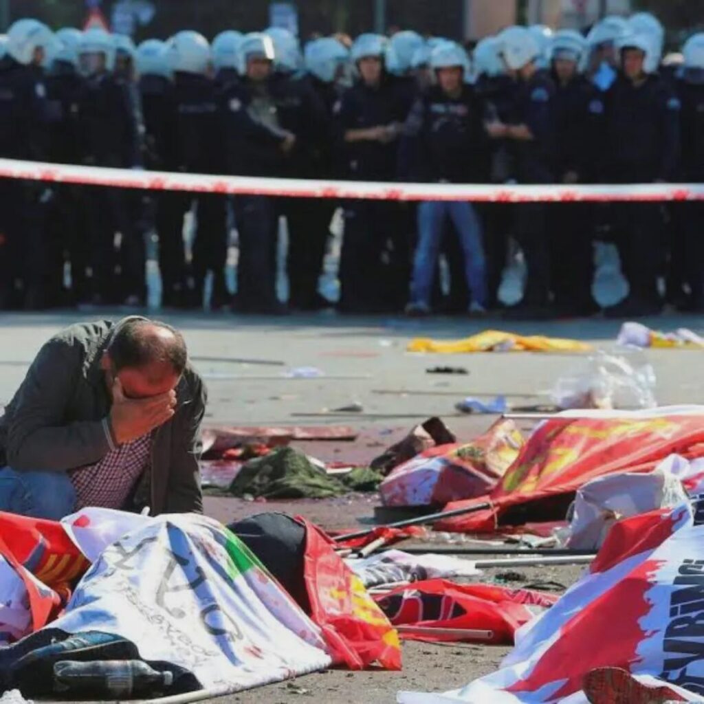 Today is the anniversary of the Ankara Train Station Massacre. 10 years ago, 104 of our people were massacred in Ankara train station with the cooperation of AKP. Even though years have passed, no one has been punished.