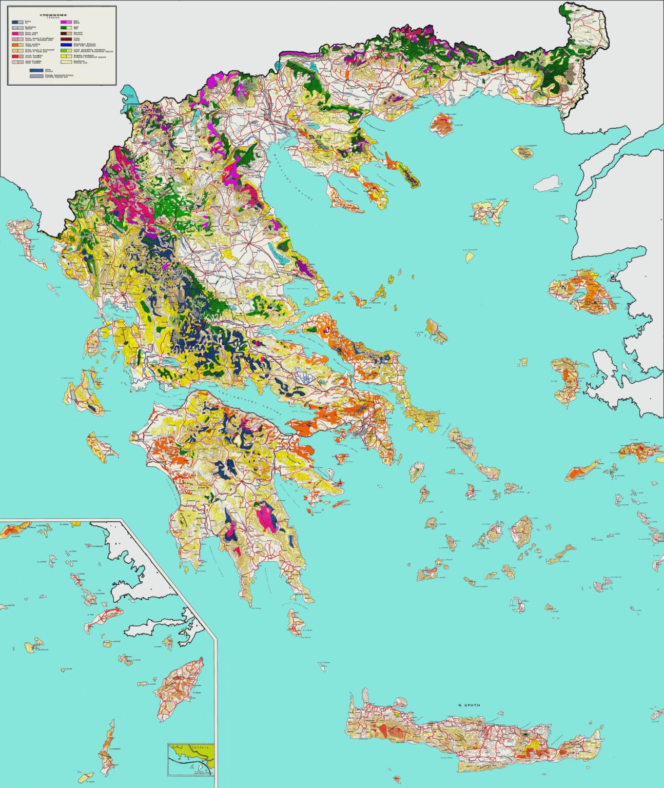 Forest map of Greece
