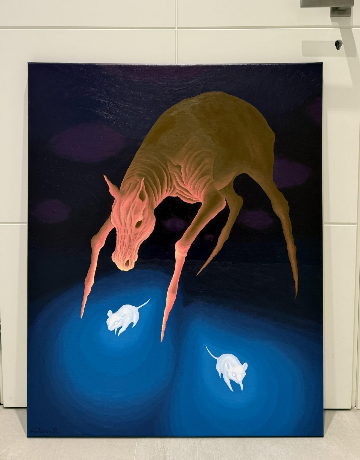 my weird horse 73x92 oil painting