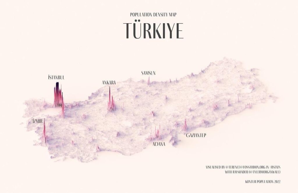 Türkiye Population Density Map