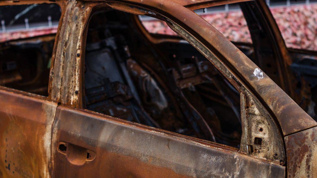 After a car in goat to burn it in Šentjernej