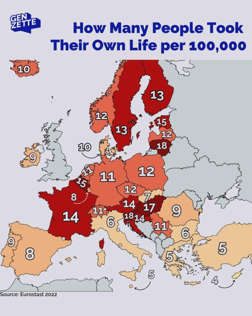 Belgium has more suicide per capita in western Europe! ...got a rope?