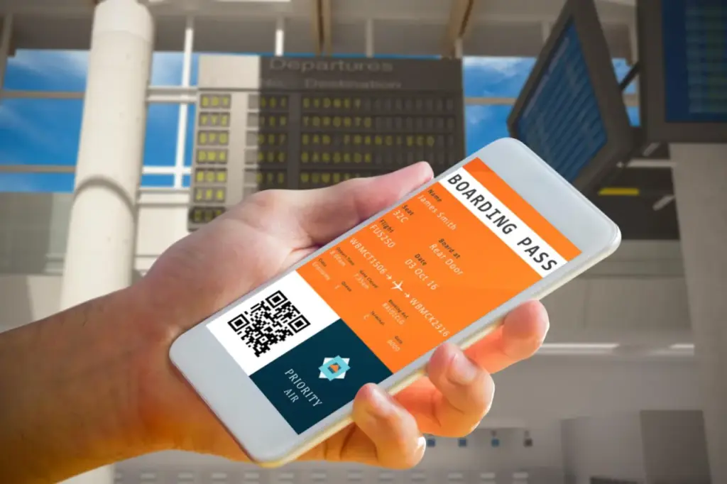 flight boarding with mobile pass