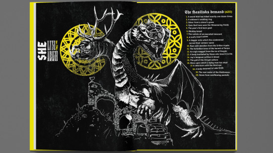 Mork Borg tabletop RPG page spread
