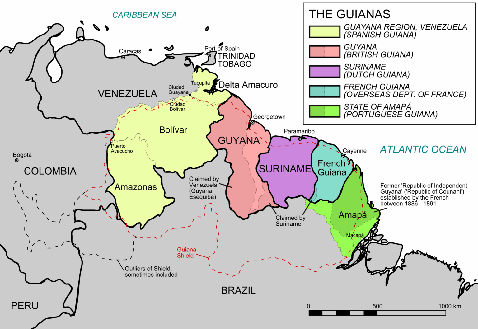 The five Guayanas
