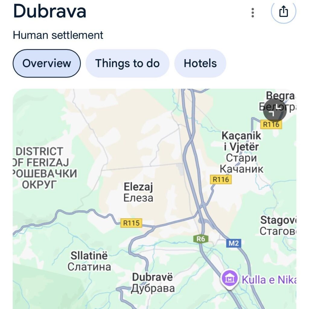 Today I learned that Dubrava is a settlement 😅