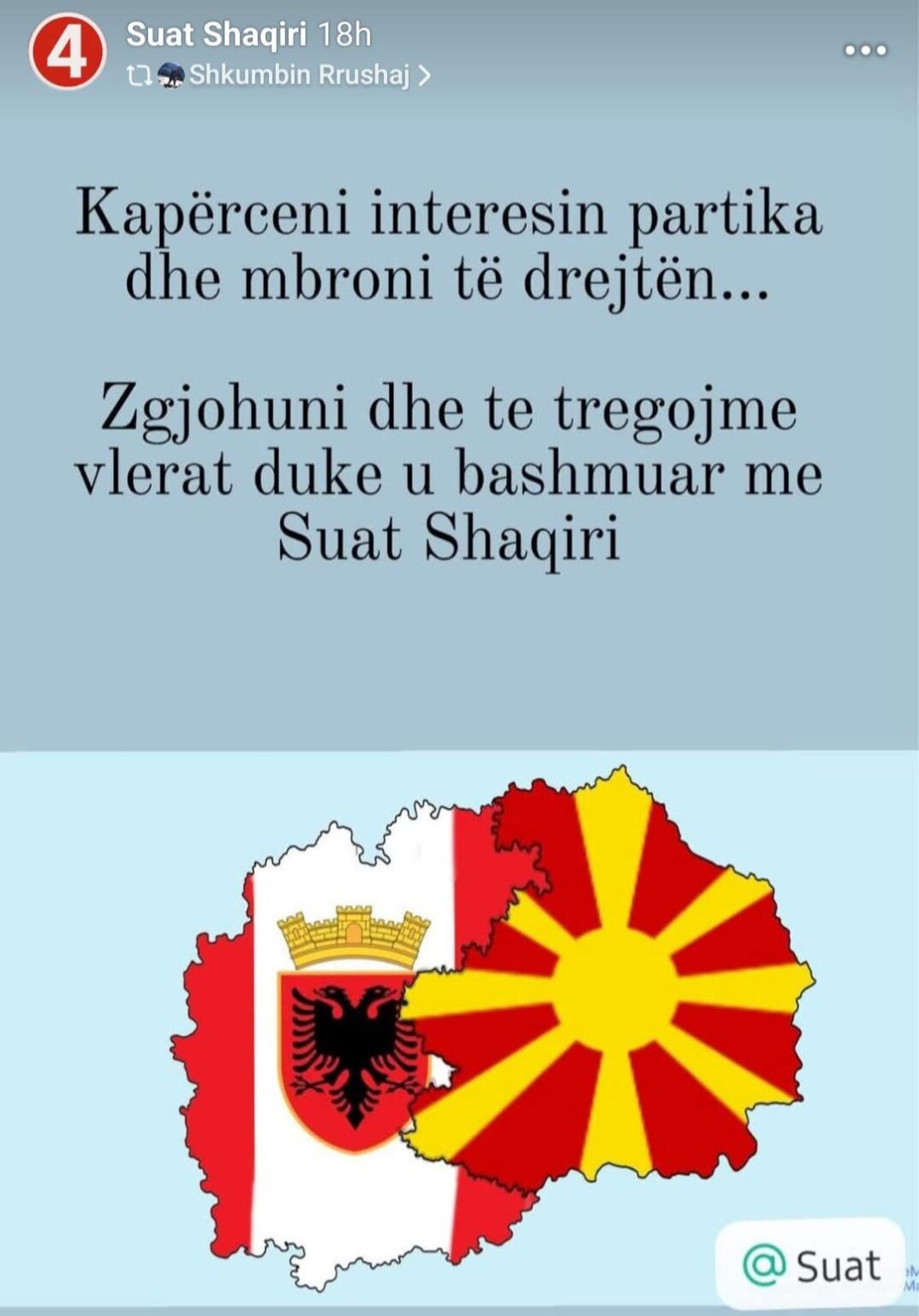 Suat Shakirov, the newly elected mayor of Caška (Veleško) drew the new map of Macedonia