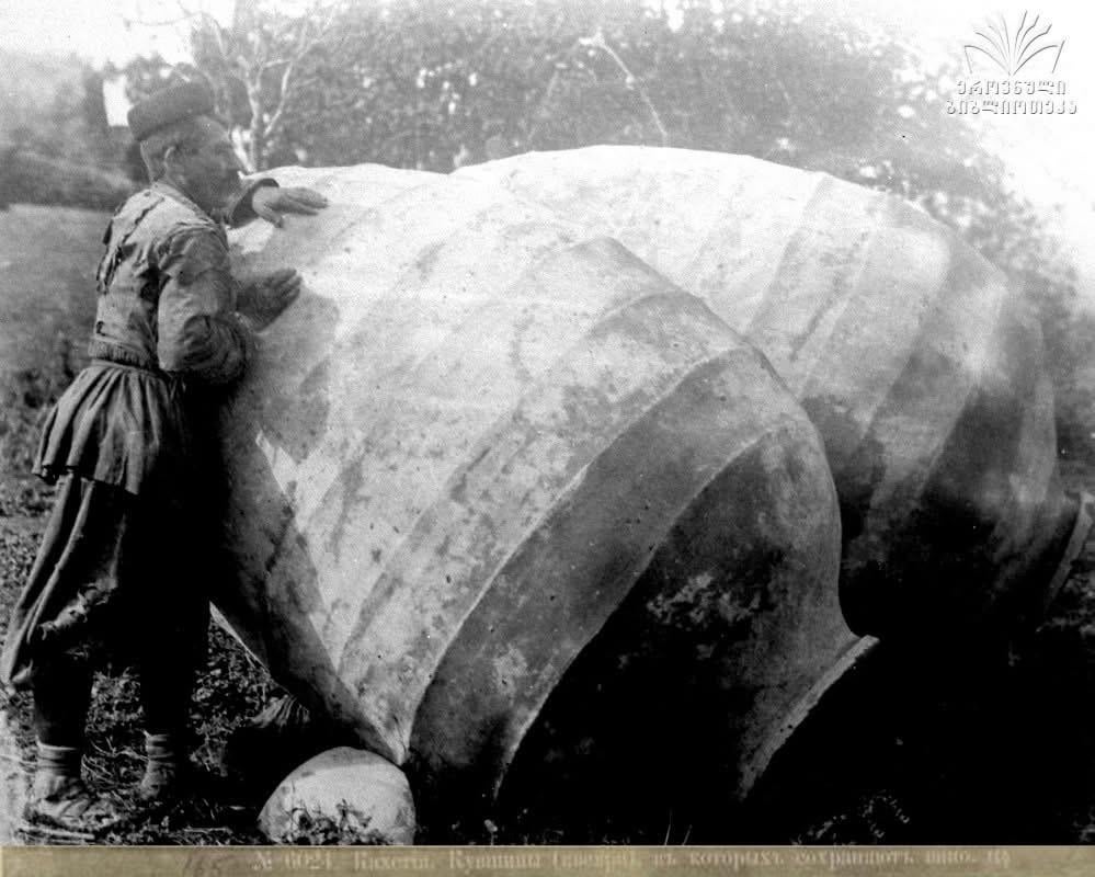 A man and qvevri, kakheti, c. 1900