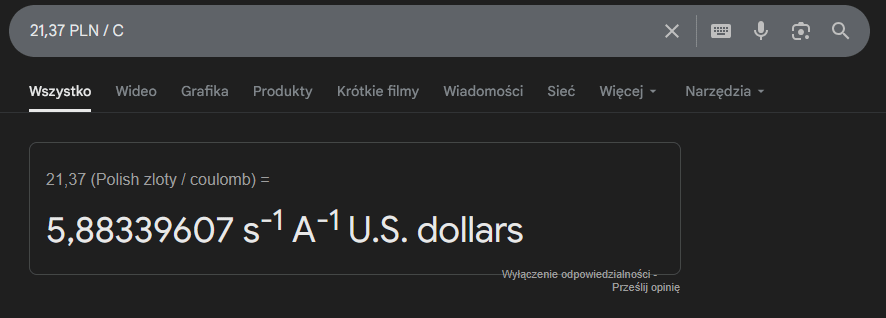 Fun fact: Google can exchange currencies physical units