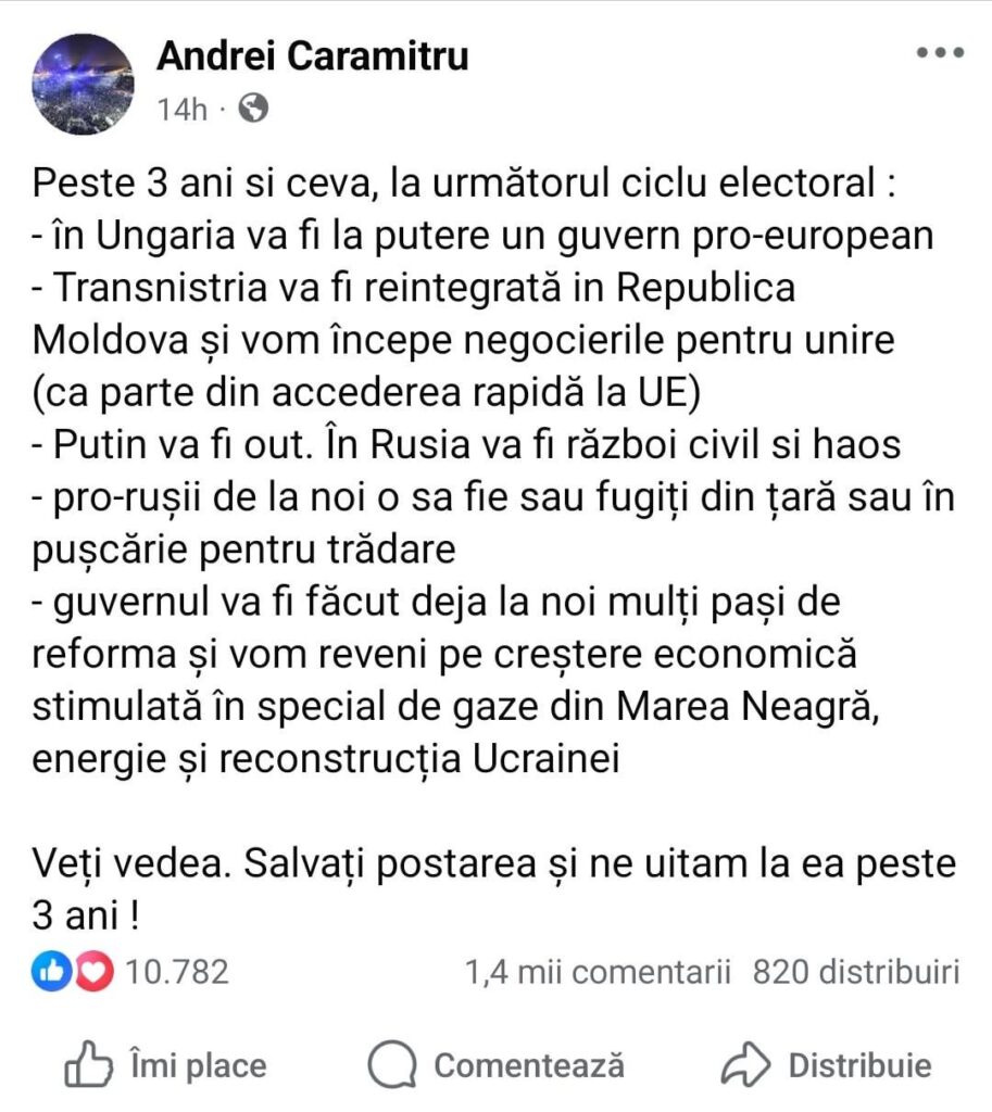 Caramitru's predictions