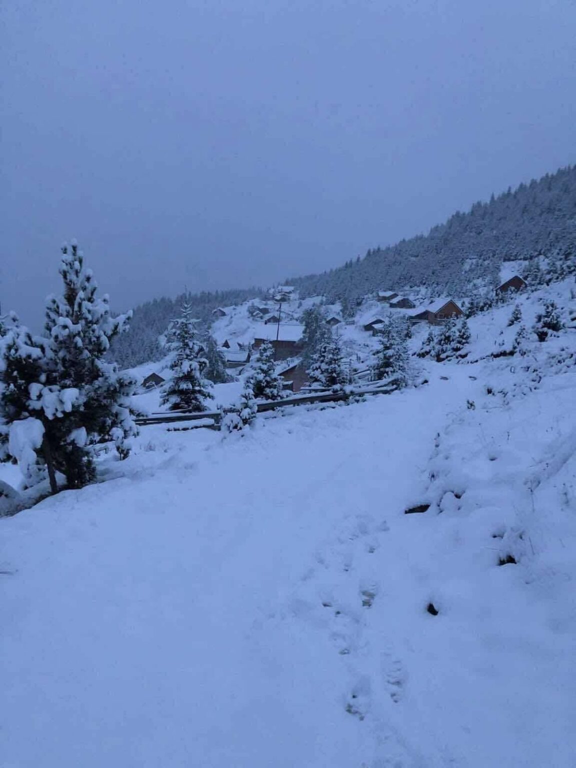 Snow in the Albanian Alps today! ❄️ 🎿🥶