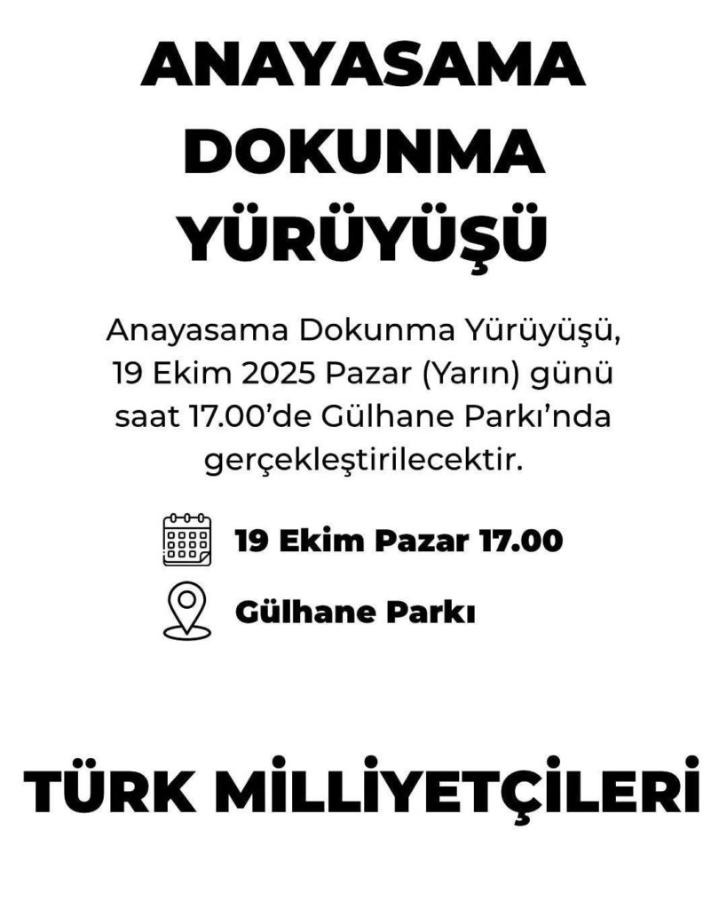 We will be in Gülhane Park today at 17:00 against those who want to destroy the Constitution and destroy the country for BOP.