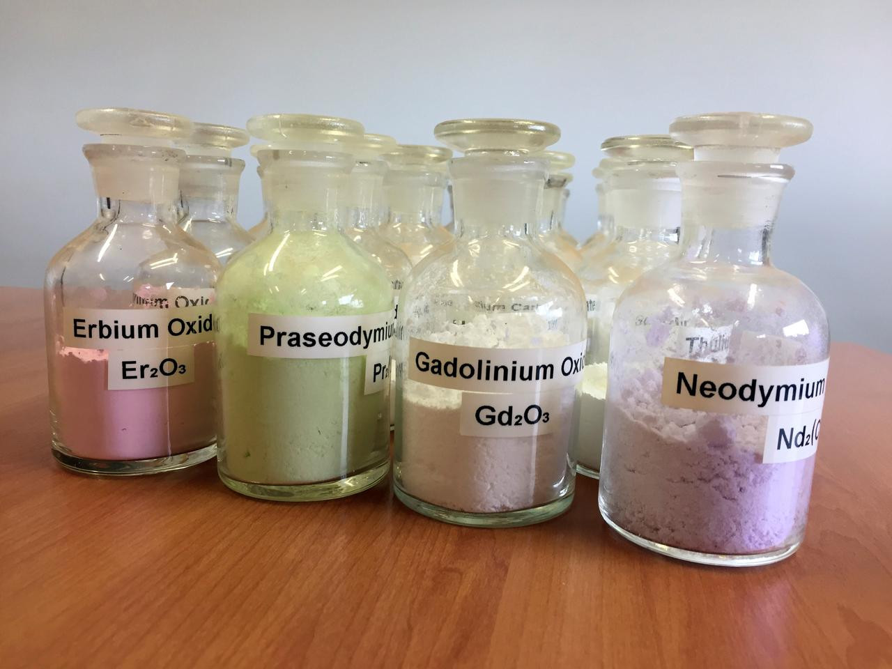 Jars containing rare earth minerals produced by Australia's Lynas Corp from its Mount Weld operations are seen near Laverton, northeast of Perth, Australia, August 23, 2019/ Reuters 