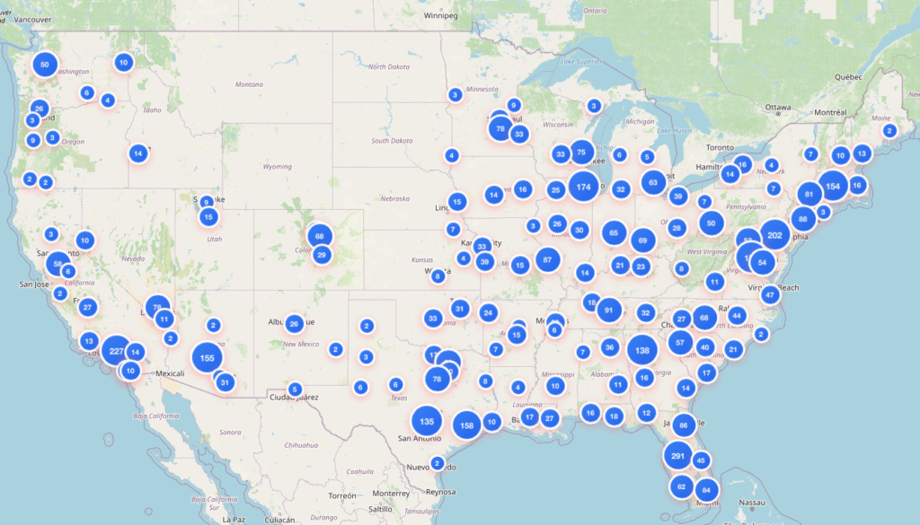 Geographic Distribution of 5,000+ Dental Practices Affiliated with Private Equity-Backed DSOs Across the United States [OC]