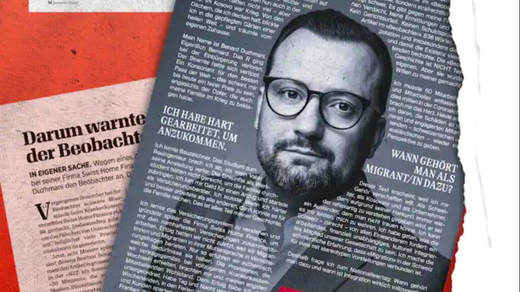 Health insurance broker Bernard Duzhmani (Swiss Home Finance) fails in his lawsuit against “observer”.