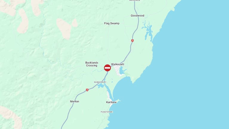 The scene of the crash on State Highway 1/Waikouaiti-Waitati Road near Waikouaiti, north of Dunedin.
