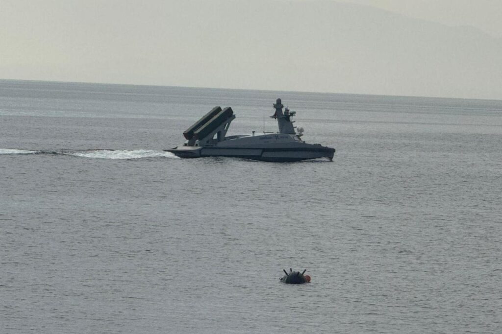 Turkish defense companies shine at NATO Innovation showcase Aselsan and Sefine Shipyards MARLIN armed unmanned surface vehicle (USV) during the Shared Platform for Solutions’ Evaluation (SHINE) event in Istanbul, Türkiye, October 17, 2025. (AA Photo)
