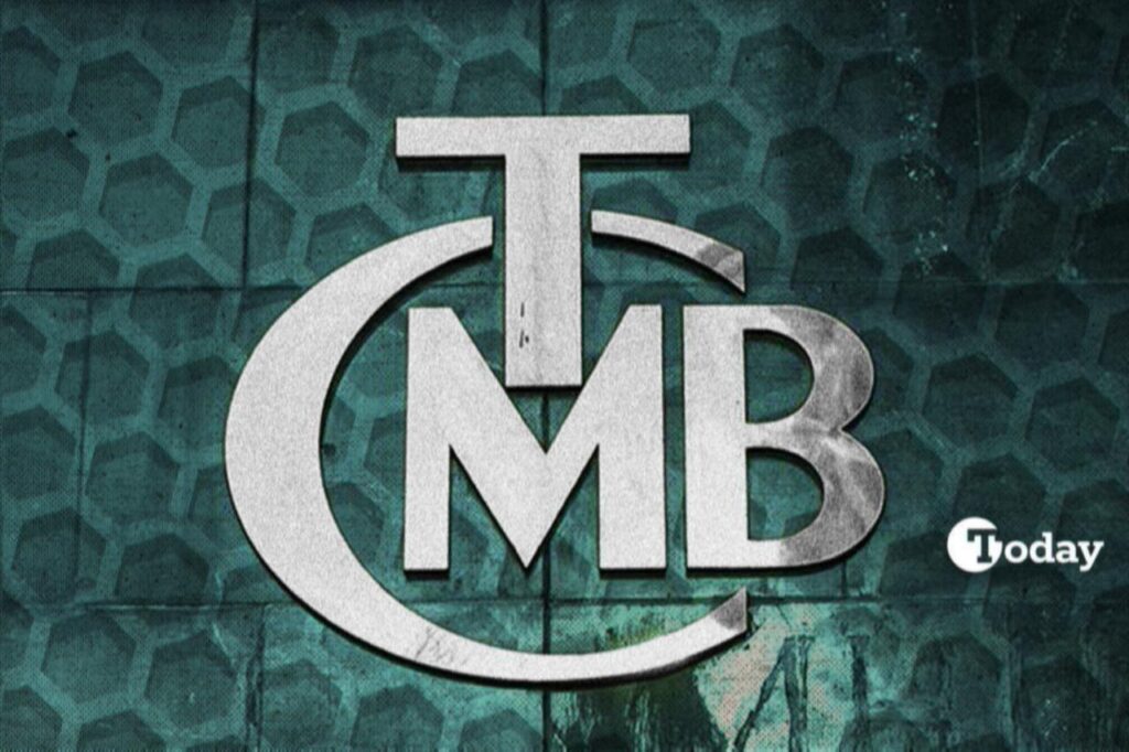 Photo illustration shows the logo of the Central Bank of the Republic of Türkiye (CBRT). (Collage by Türkiye Today)