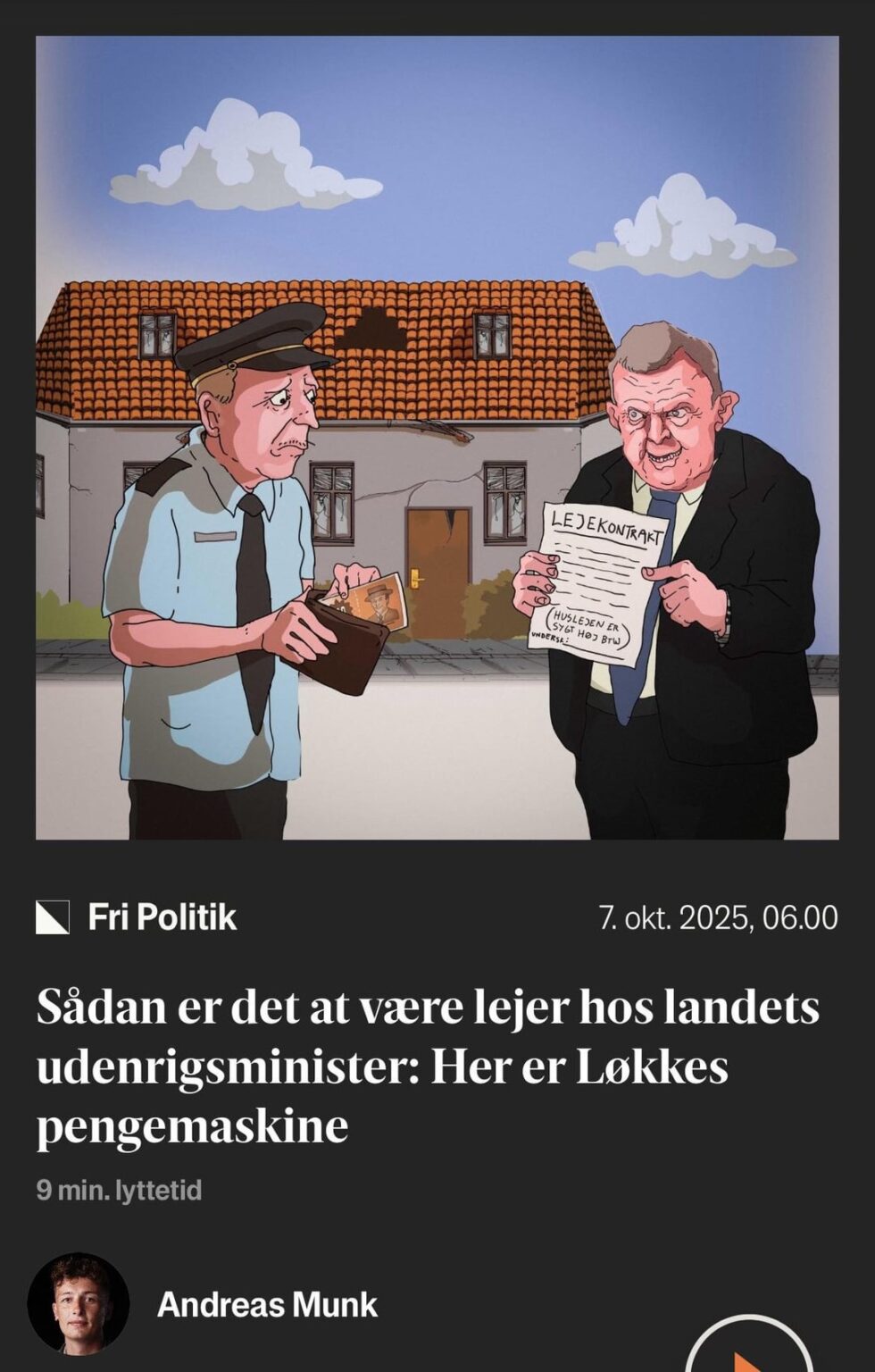 Lars Løkke rents chamber with cobwebs for 8,000 kr