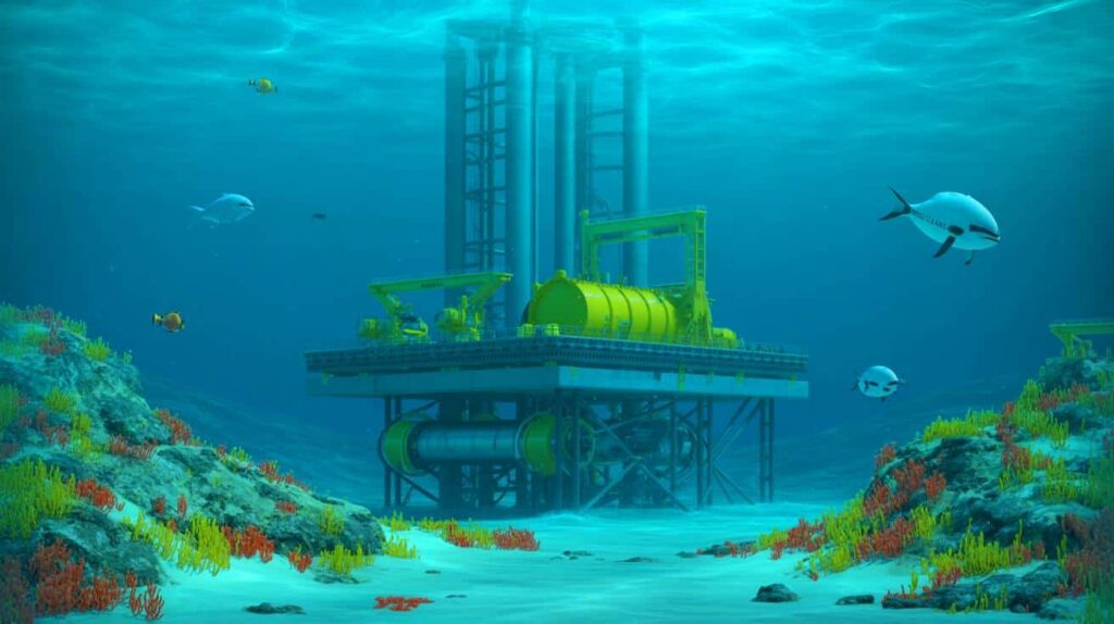 Illustration of Norway's CO₂ storage project beneath the North Sea.