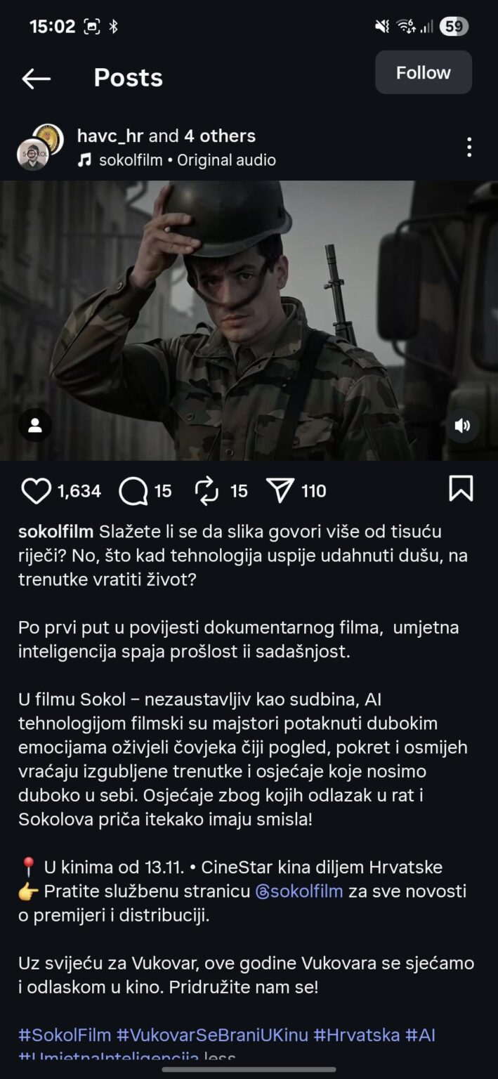 I didn't think that the first AI movie in theaters would be ours...