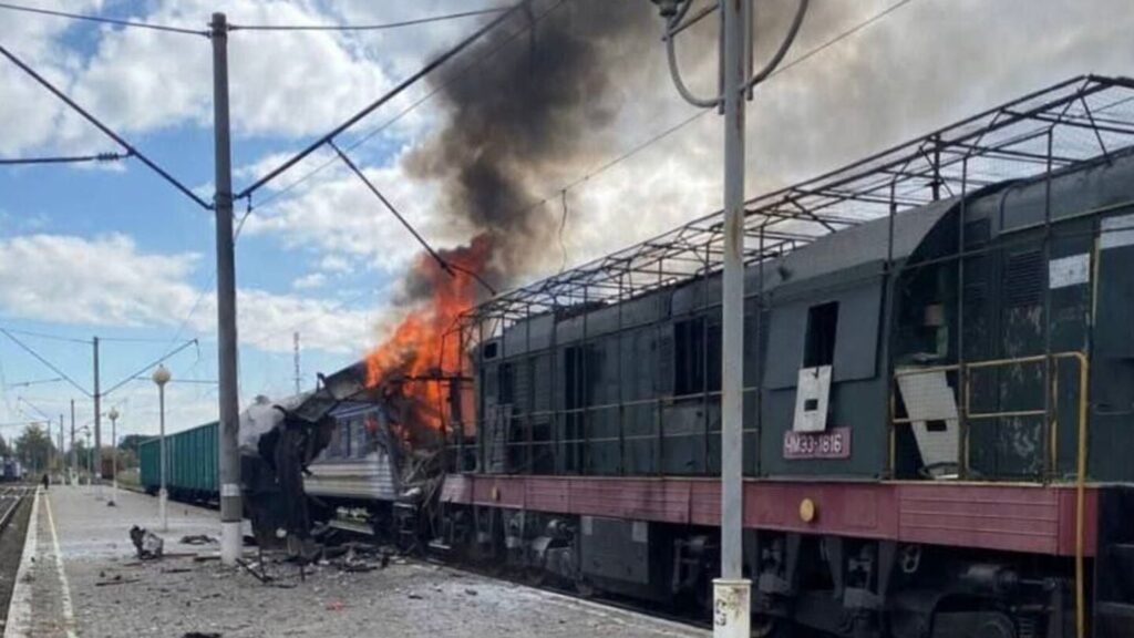 Russian drones hit Ukrainian railway station, killing 1 and injuring dozens Russian drones hit Ukrainian railway station, killing 1 and injuring dozens