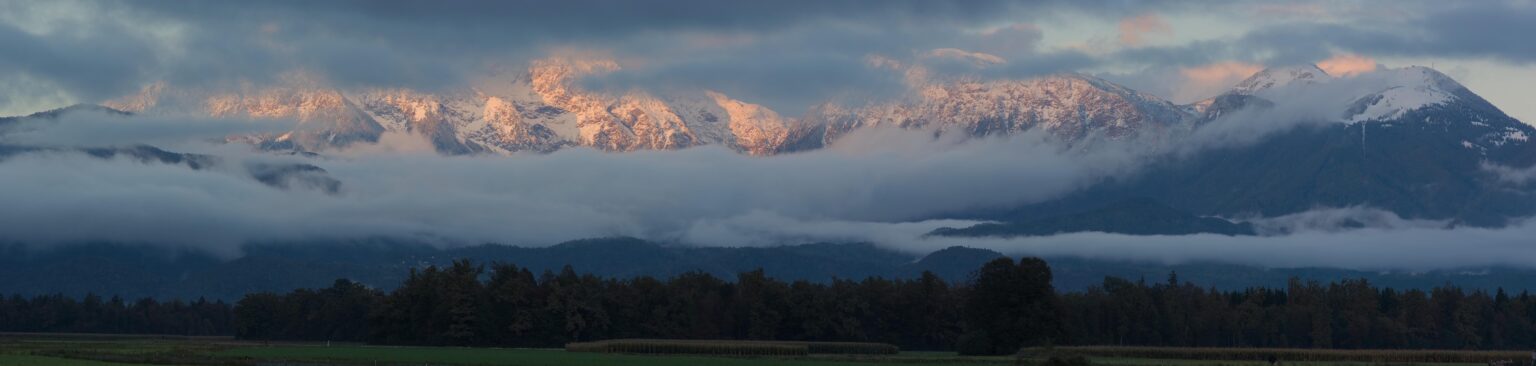 The first snow on the Kamnik-Savinja Alps