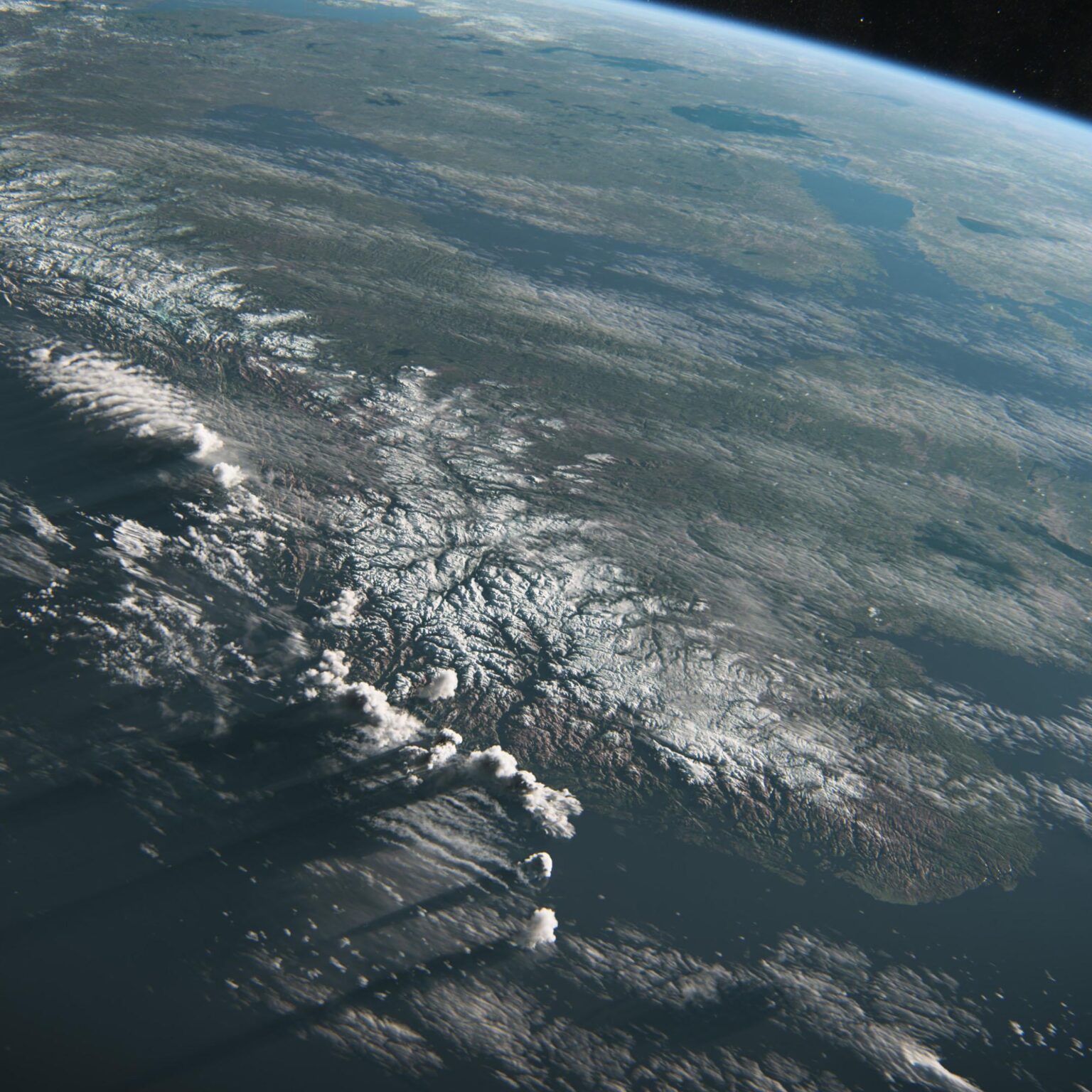 Southern Norway's mountain ranges seen from space