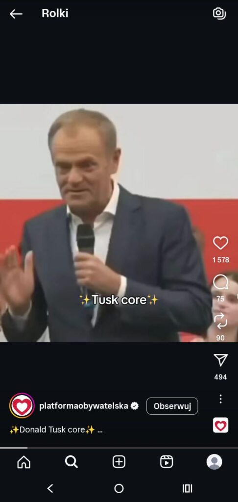 The Civic Platform is clearly trying to reach young voters using current trends.