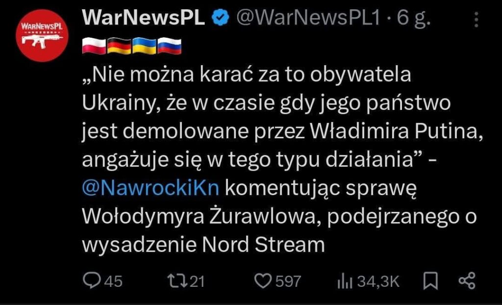 President Nawrocki about the suspect in the case of blowing up the NS