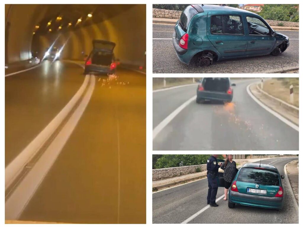 Video Woman near Šibenik by miles of vehicles without tires: police: "She was arrested!" Look what's left of the car!