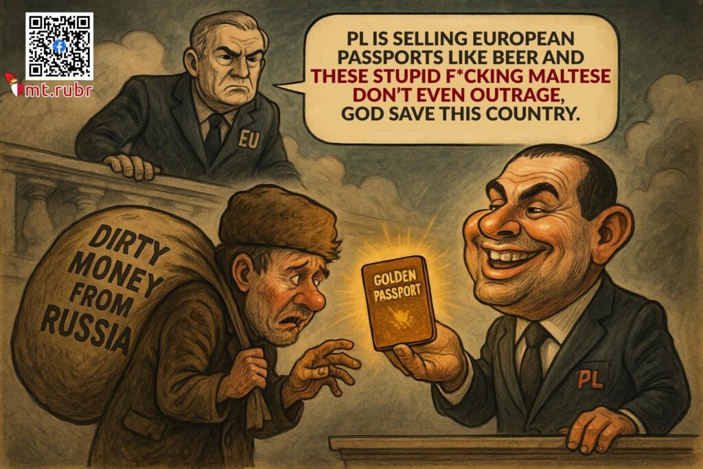 [mt.rubr] A Russian man, Semen Kuksov, who was convicted in the UK for laundering over €14 million bought Maltese passports in 2022 through “golden passport” scheme. The EU has ruled Malta’s passport-for-sale scheme illegal, and Malta says it has replaced it with a new “citizenship-by-merit” system.