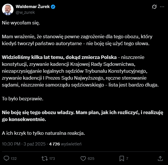 Waldemar Żurek announces actions