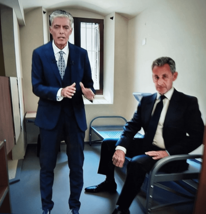 Sarkozy's first visit to prison.