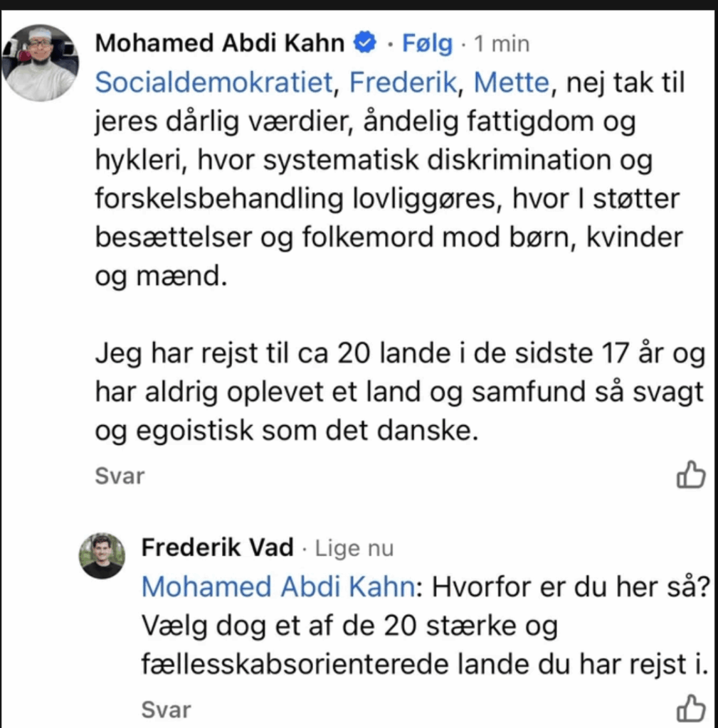 It's crazy enough to think that Denmark is the worst society you've visited, and then choose to stay