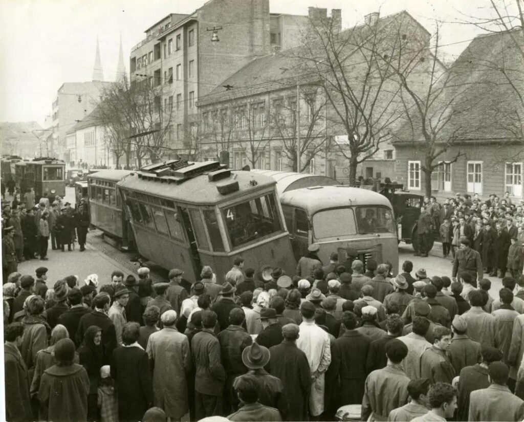 1961. Collision between a tram and a Čistoće truck. Wallachia.