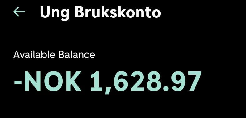 Negative balance in DNB account