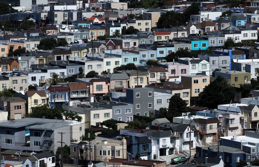 Homes in a San Francisco neighborhood on August 27.