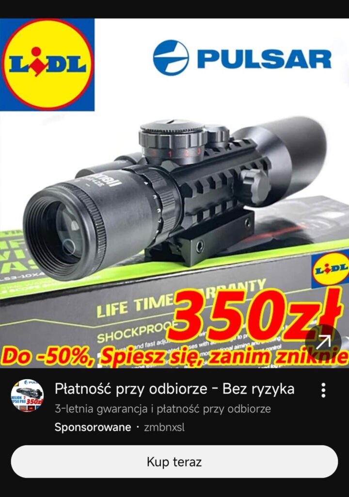 I understand fake ads for investments and medicines... but why has YouTube started showing me fake ads for gun sights now? XD
