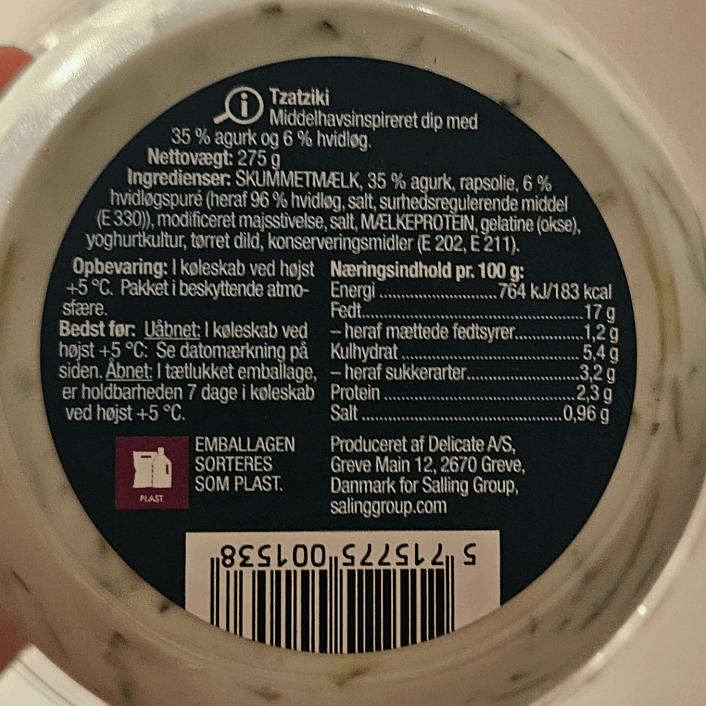 Why is there beef gelatin in my tzatziki but no yogurt?