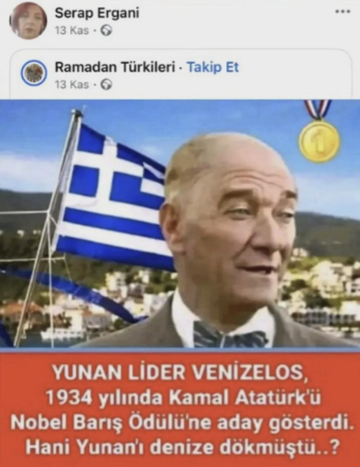 AKP İzmir Urla Board Member Serap Ergani's social media post targeted the founder of the Republic, Mustafa Kemal Atatürk.
