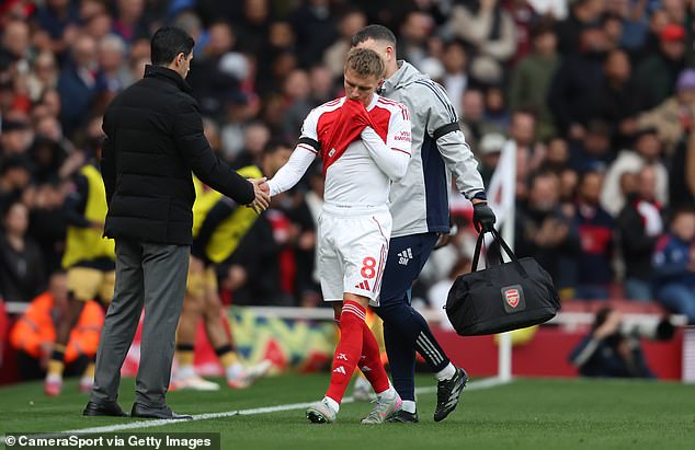 He sustained knee ligament damage during the Gunners' 2-0 win over West Ham on October 4