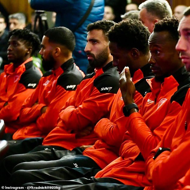 Members of Radnicki's squad were present at the memorial service in Kragujevac on Wednesday