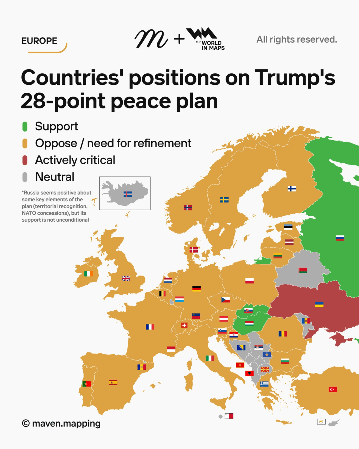 The position of European countries regarding Trump's "peace" plan