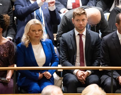 Sara and Yair Netanyahu at the UN in 2023. Credit: Noam Galai Sara and Yair Netanyahu at the UN in 2023.