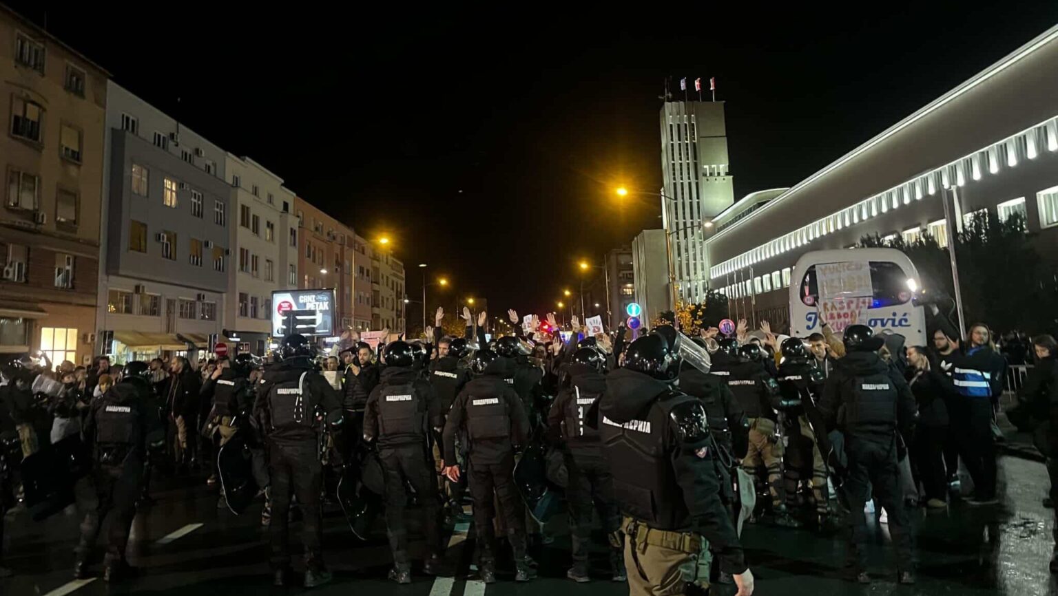 Serbian Police Clash With Protesters While Seizing Hunger Striker's Bus